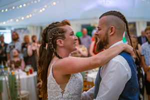 bride and groom on the dance floor