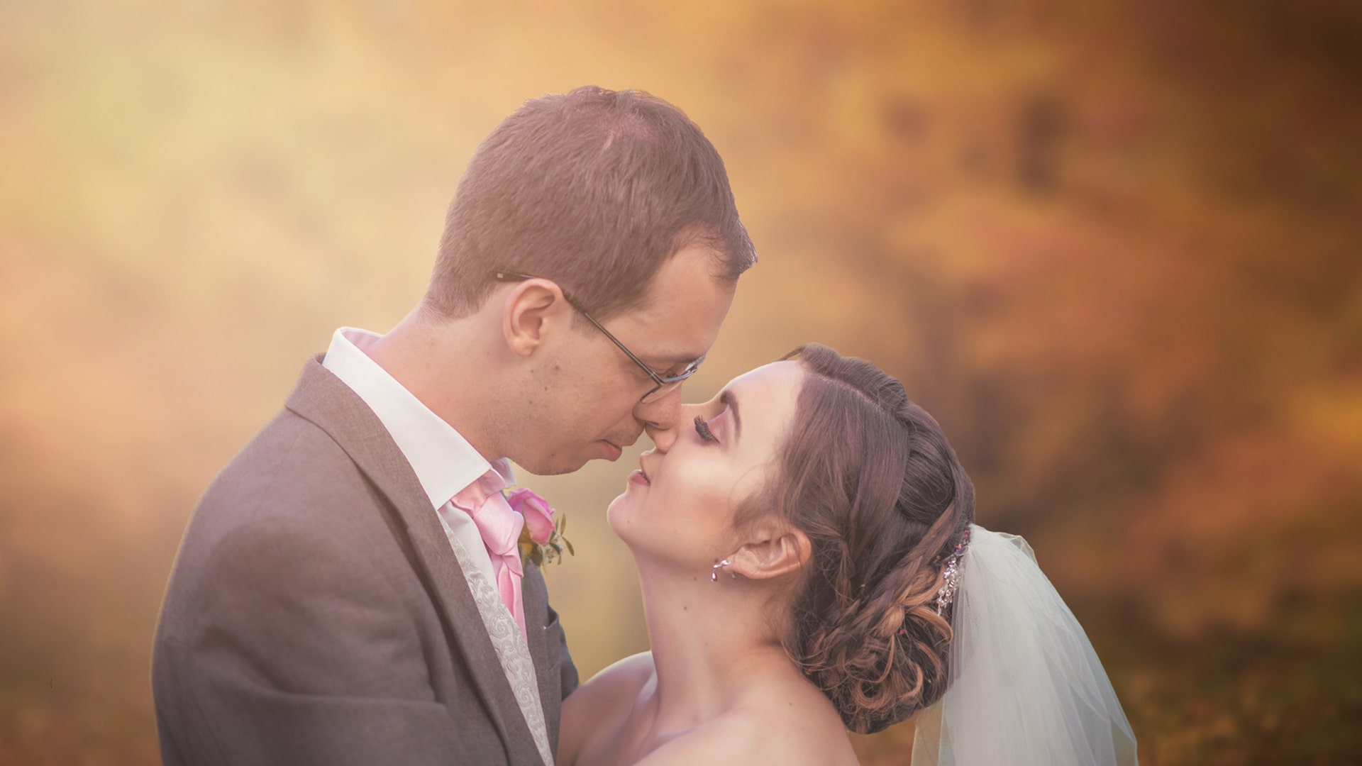 bride and groom in an embrace