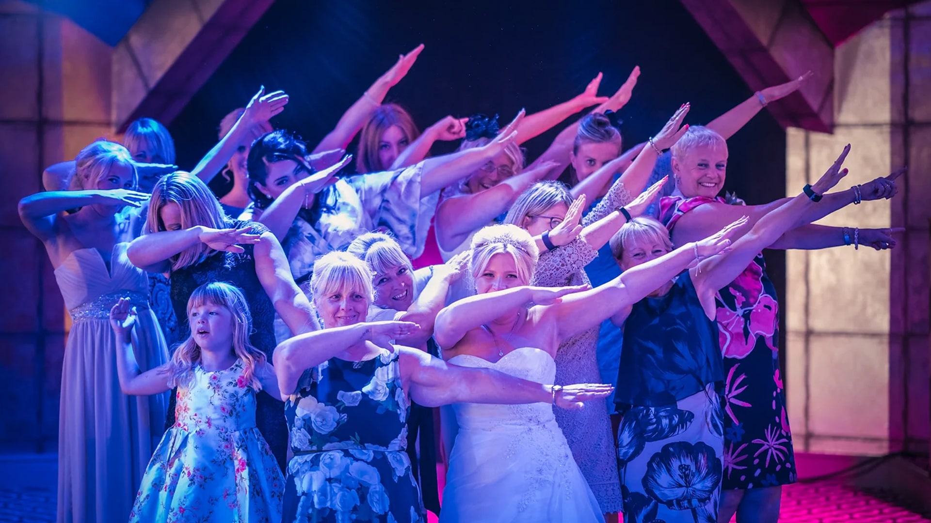 ladies dancing on a wedding dance floor